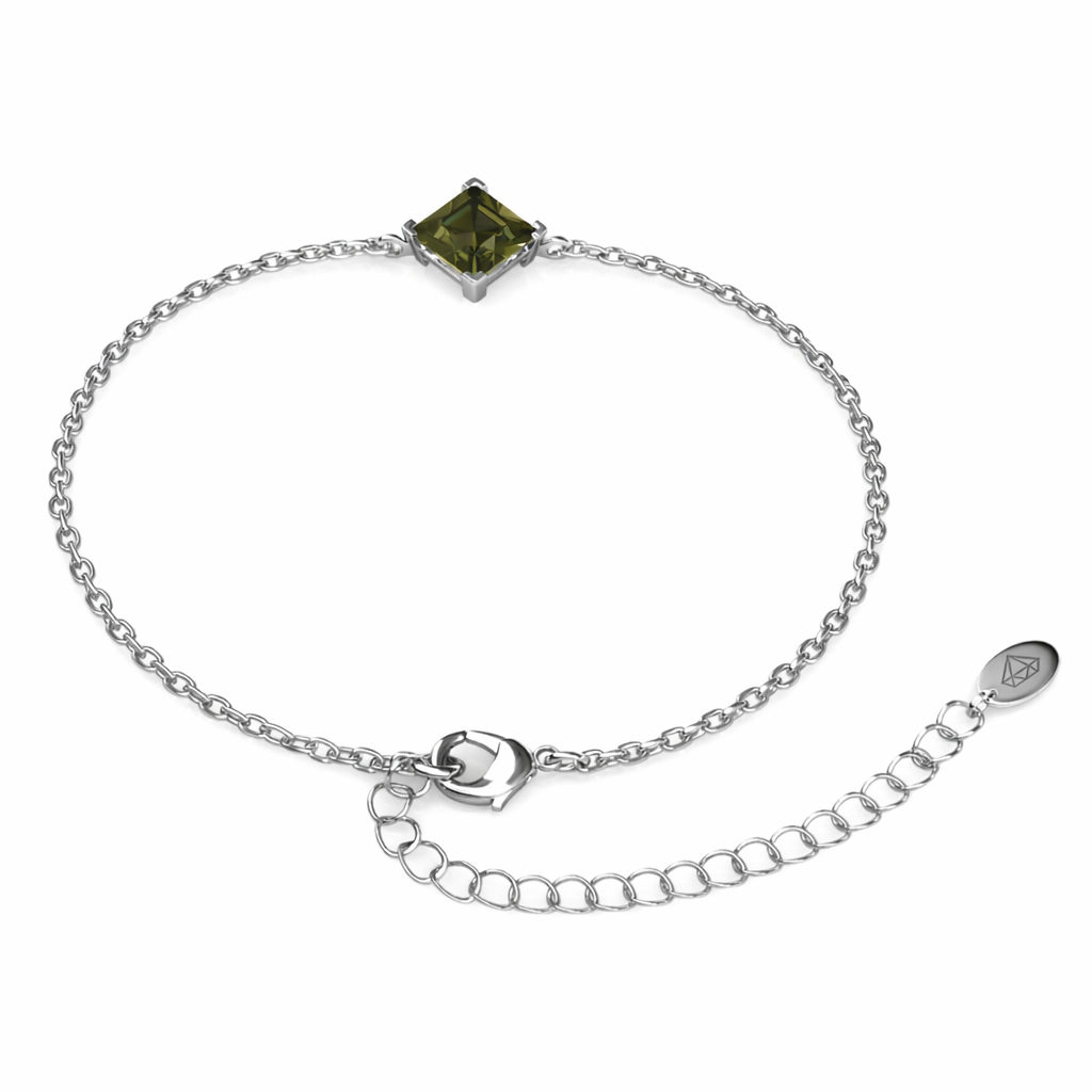 Samantha 18k White Gold Plated Bracelet with Black Swarovski Crystal