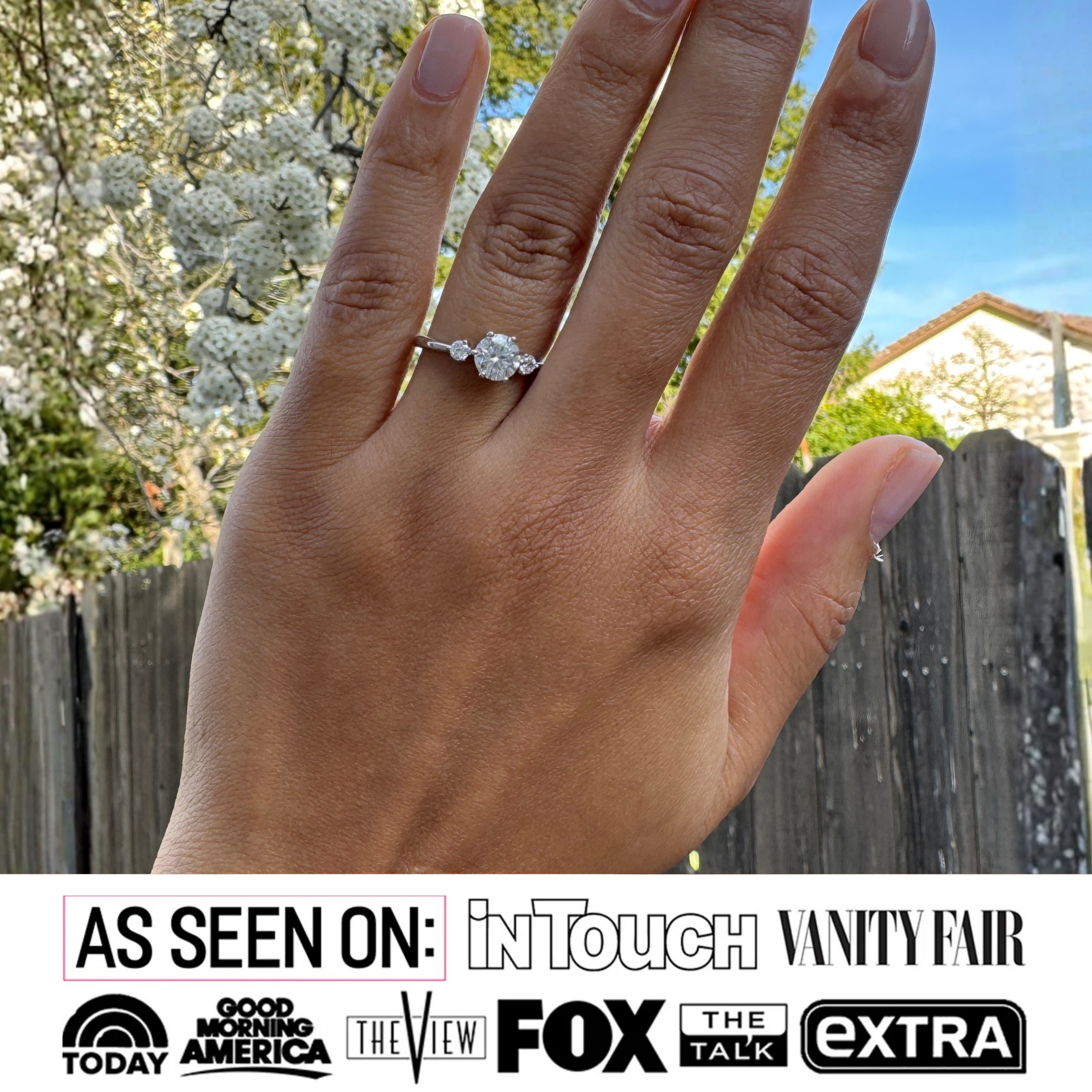 Moissanite by Cate & Chloe Sarah 1.22tcw Round Cut 925 Sterling Silver 18k White Gold Plated Engagement Ring