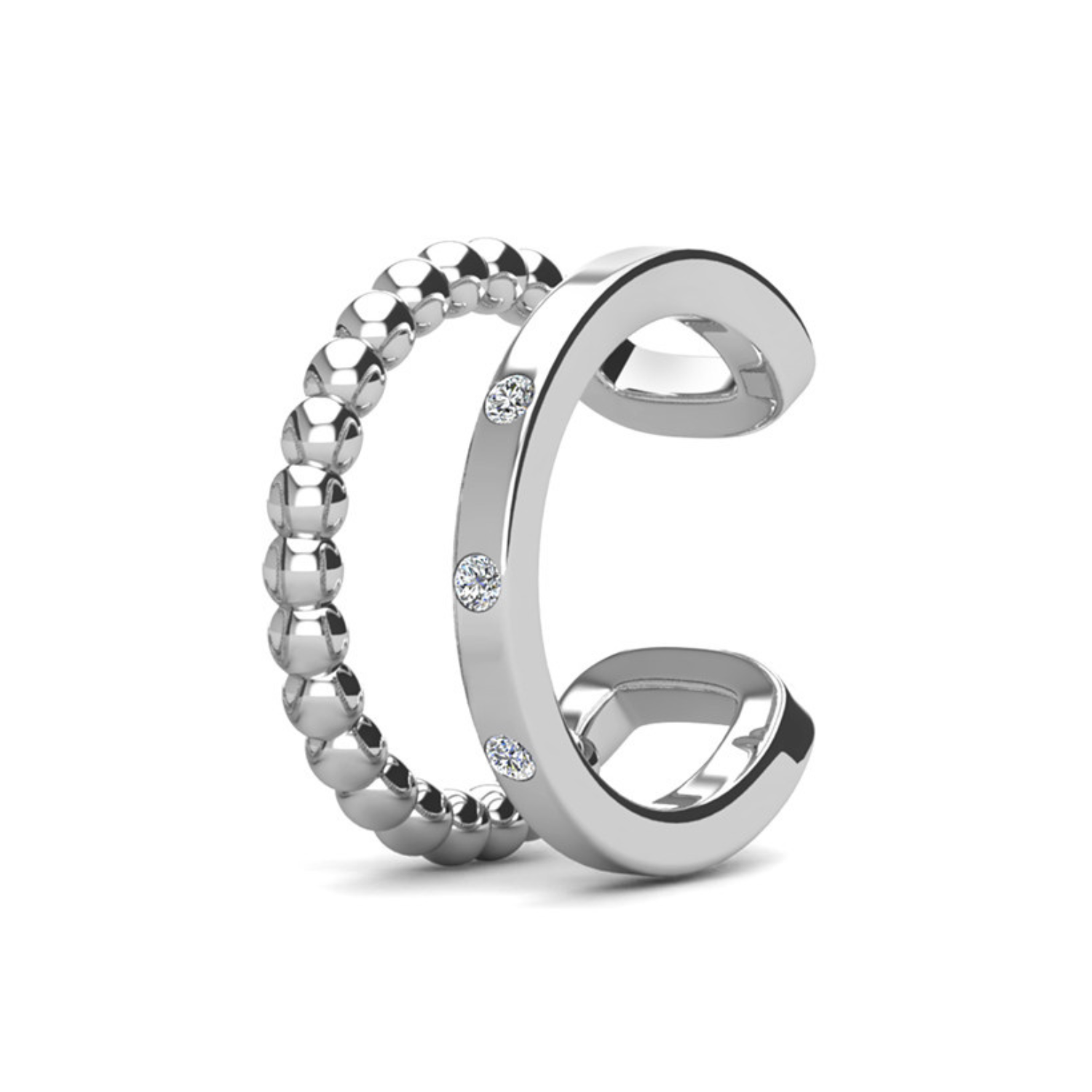 Cheyanne, Vivienne, Sasha 18k White Gold Plated Earring Stacking Set