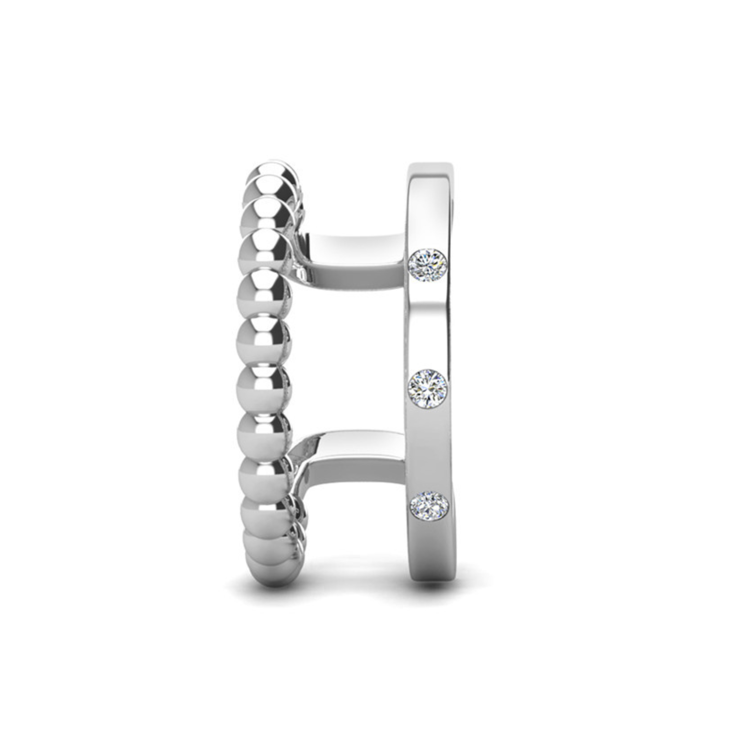 Sasha 18k White Gold Plated Hoop Ear Cuff with Swarovski Crystals