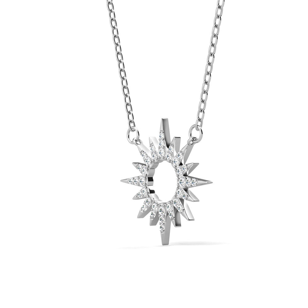 Evie 18k White Gold Plated Sun Necklace with Swarovski Crystals & Heartfelt Message for Daughter