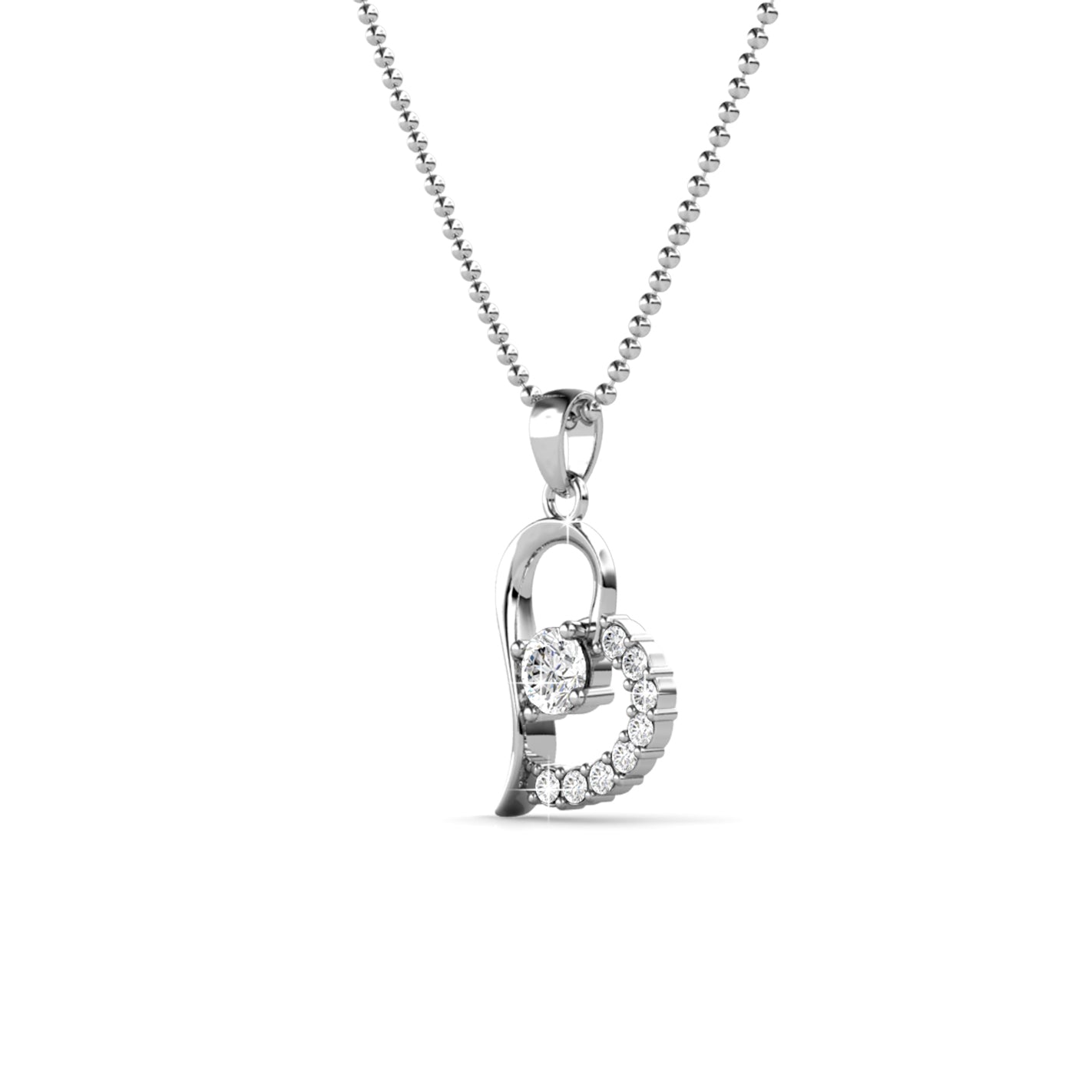 Laila "Radiant" 18k White Gold Swarovski Pendant Necklace