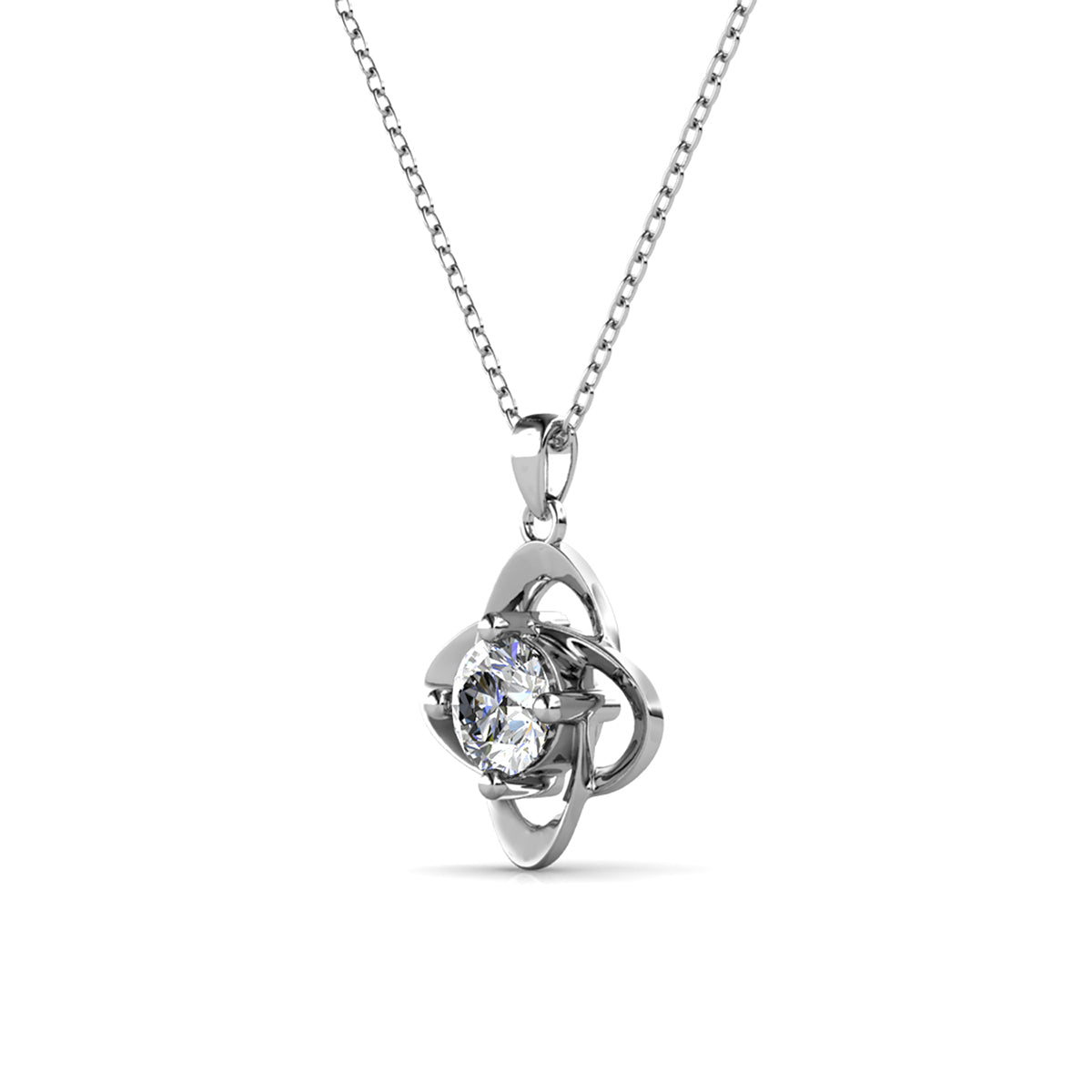 Infinity April Birthstone Diamond Necklace 18k White Gold Plated Silver Birthstone Necklace with Swarovski Crystal