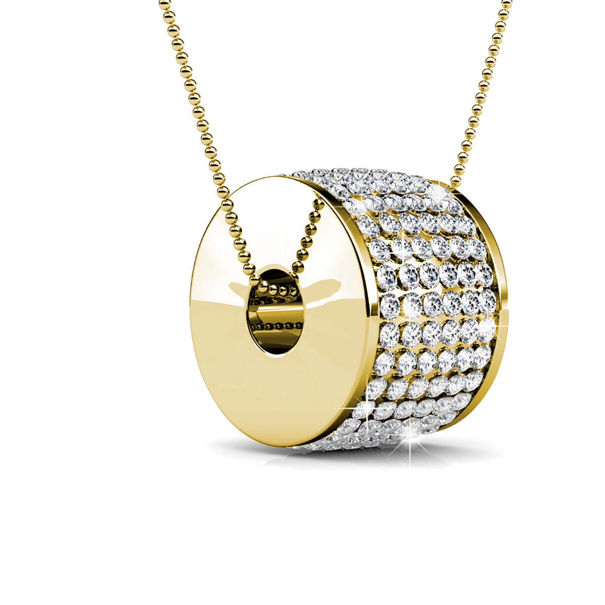 Anabelle“诱人”18k 白金镀金吊坠项链，镶有施华洛世奇水晶