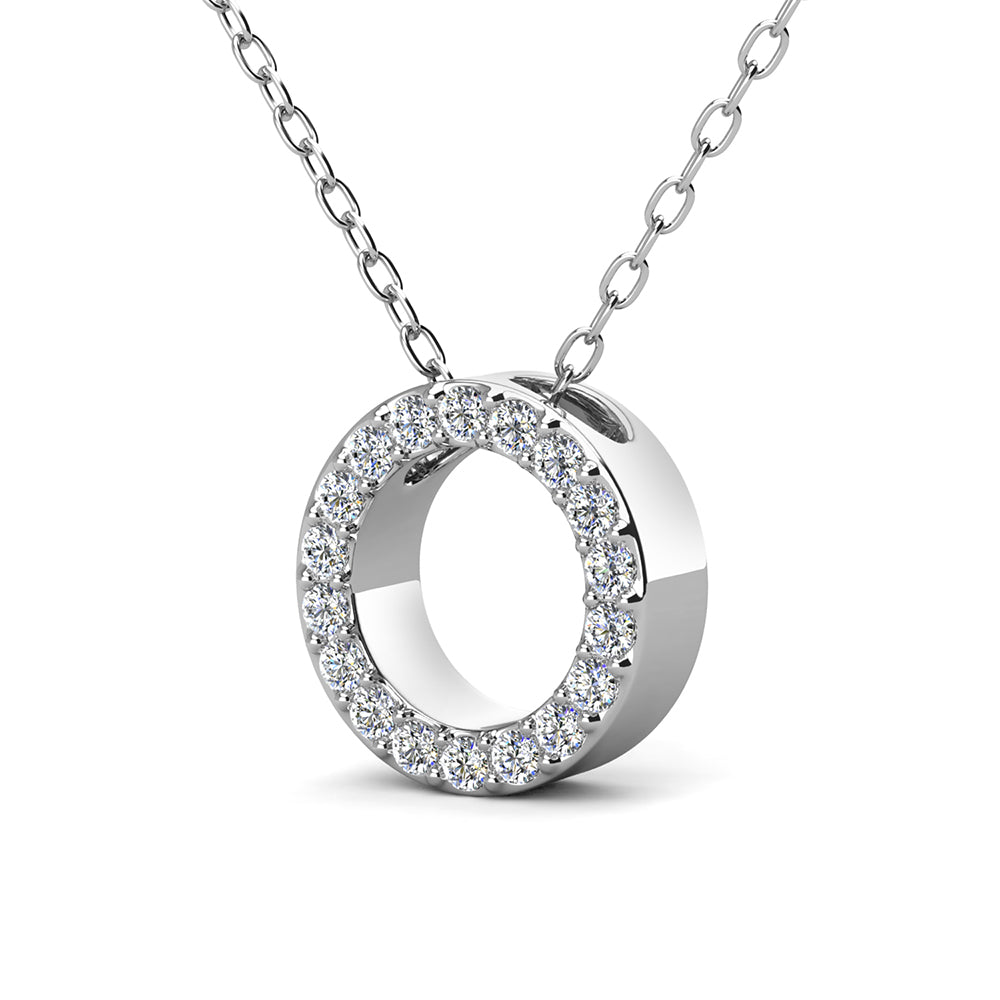 Ethereal Collection 18k White Gold Plated Initial Letter Pendant Necklace with Swarovski Crystals