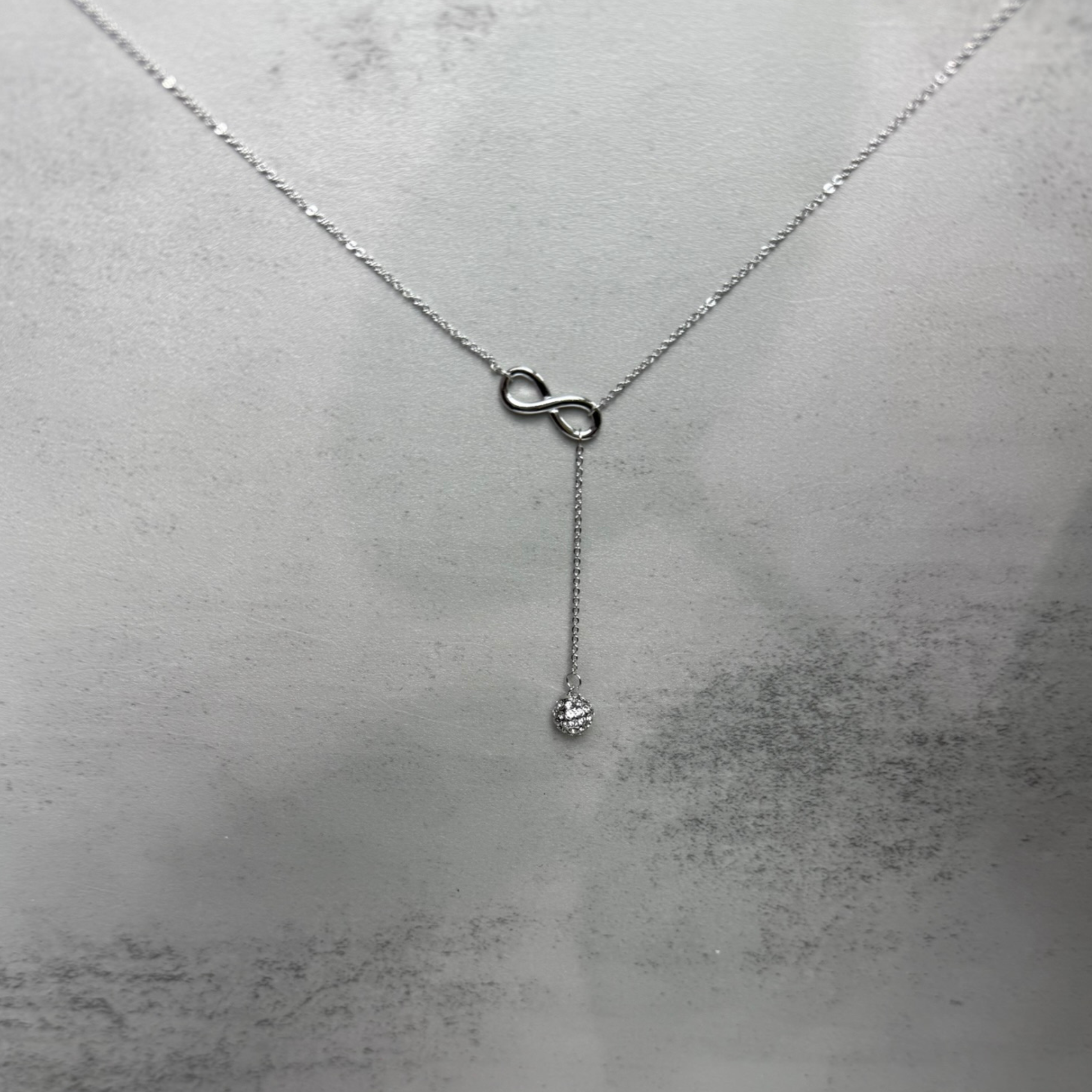 Sonya 18k White Gold Plated Silver Y-Necklace with Swarovski Crystals