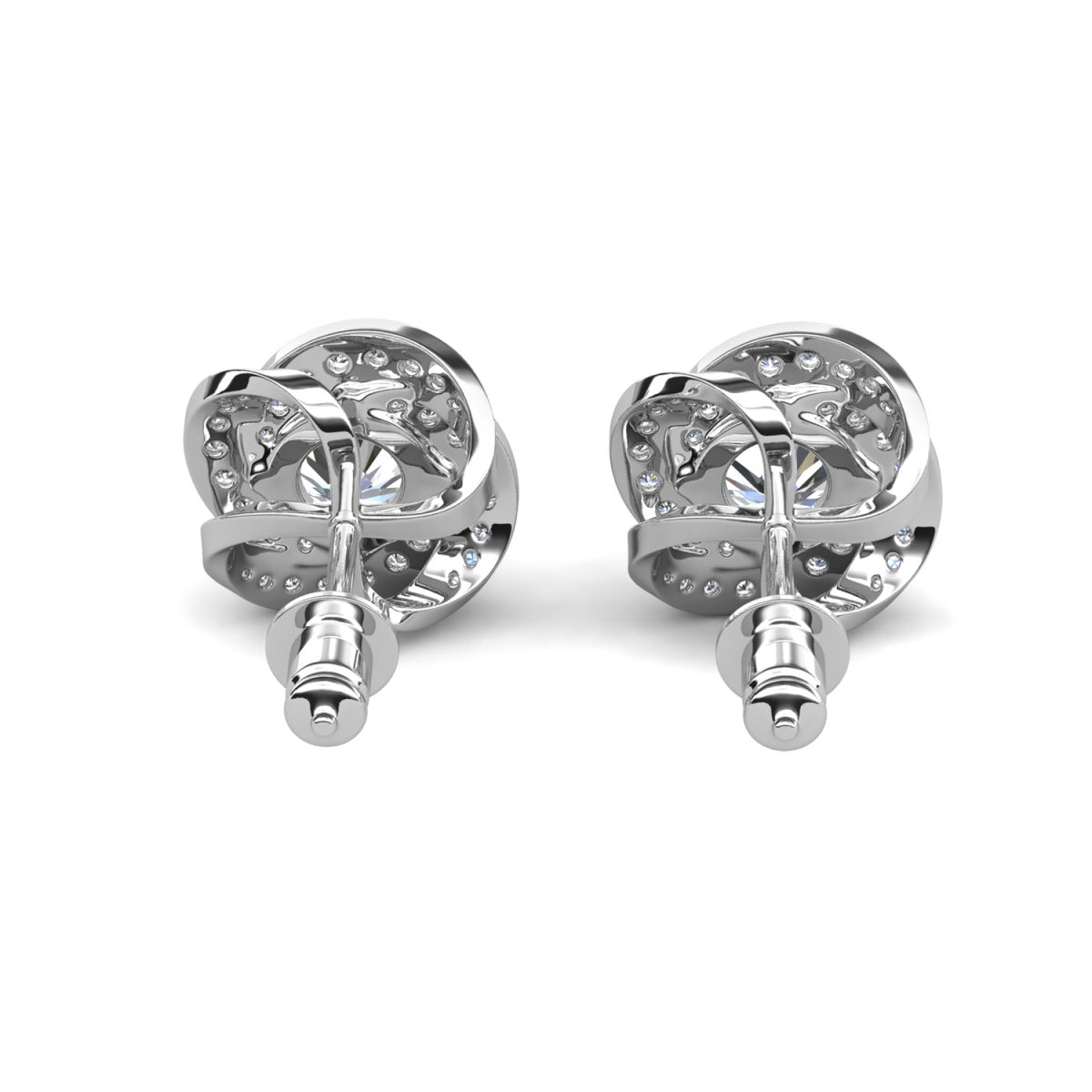 Stella 18k White Gold Plated Stud Earrings with Simulated Diamond Crystals