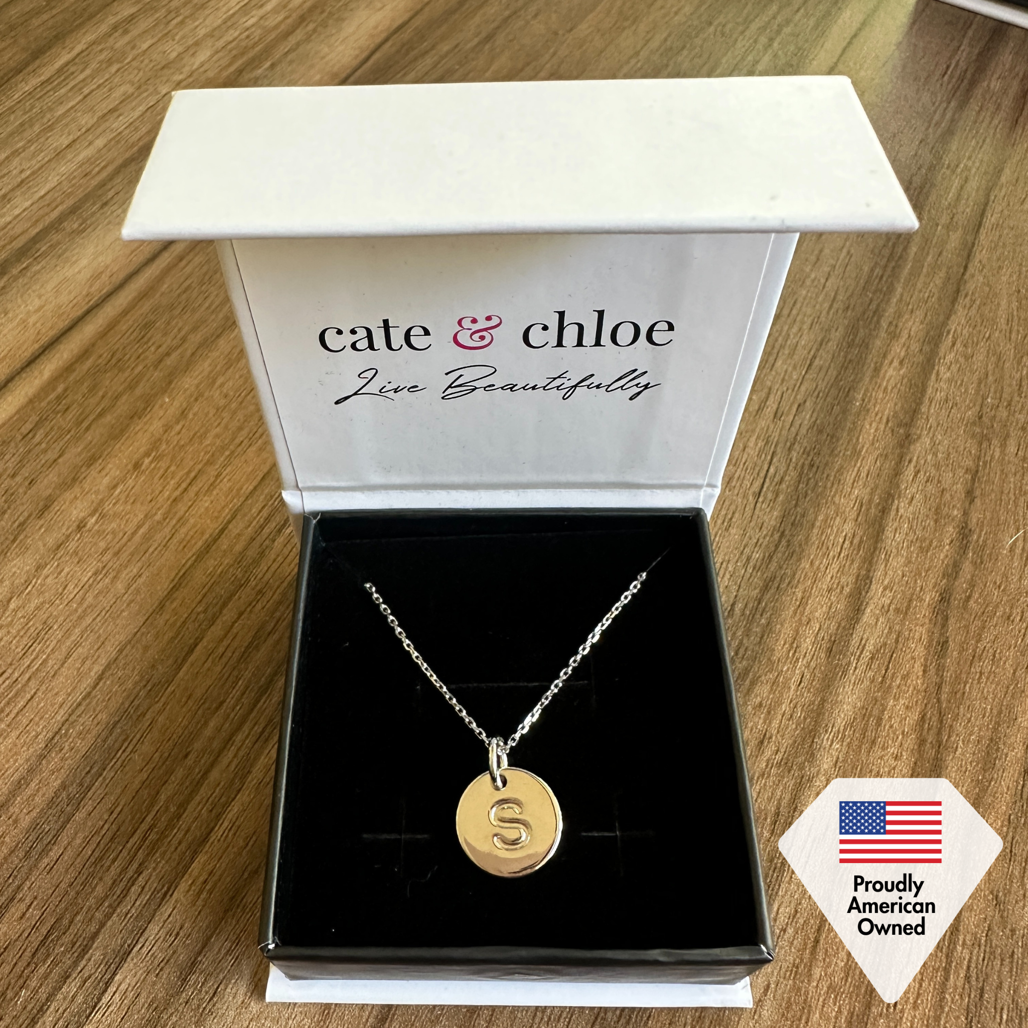 Summer Collection 18k White Gold Plated Engraved Initial Letter Pendant Necklace