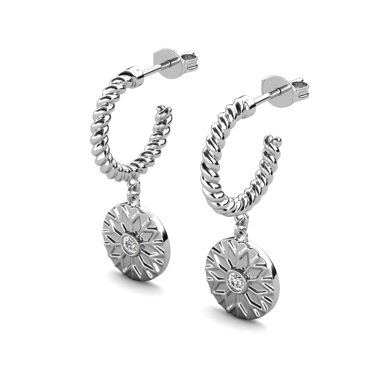 Suzanne 18k White Gold Plated Dangle Earrings with Swarovski Crystals for Women