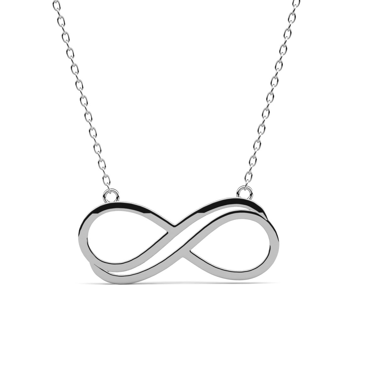 Tansy 18k White Gold Plated Infinity Pendant Necklace with Simulated Diamond Crystals
