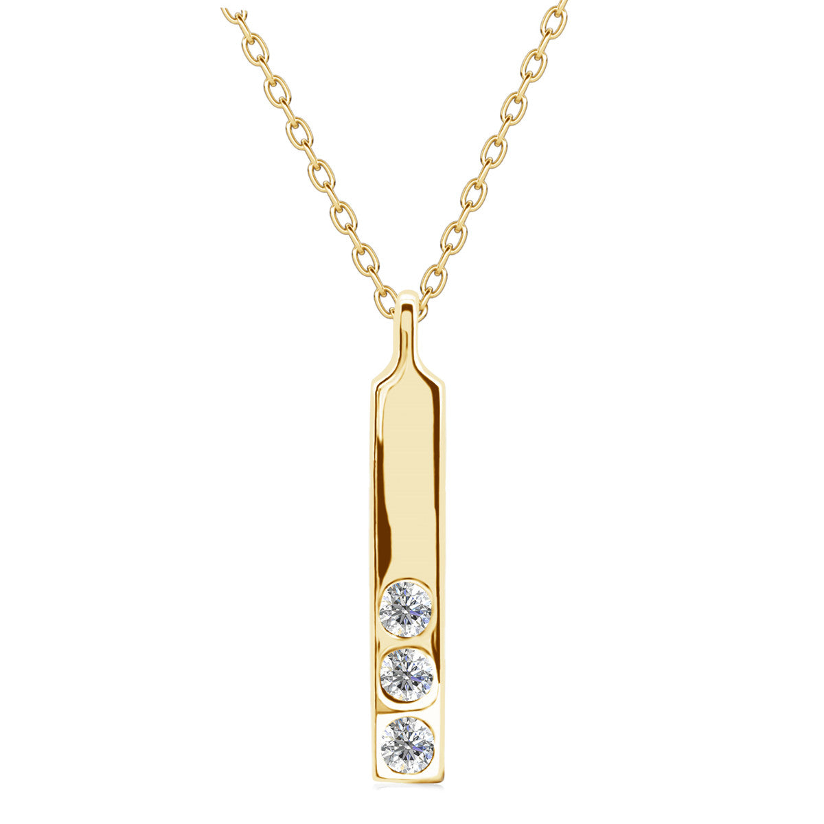 Tessa 18k White Gold Plated Bar Necklace with Swarovski Crystals