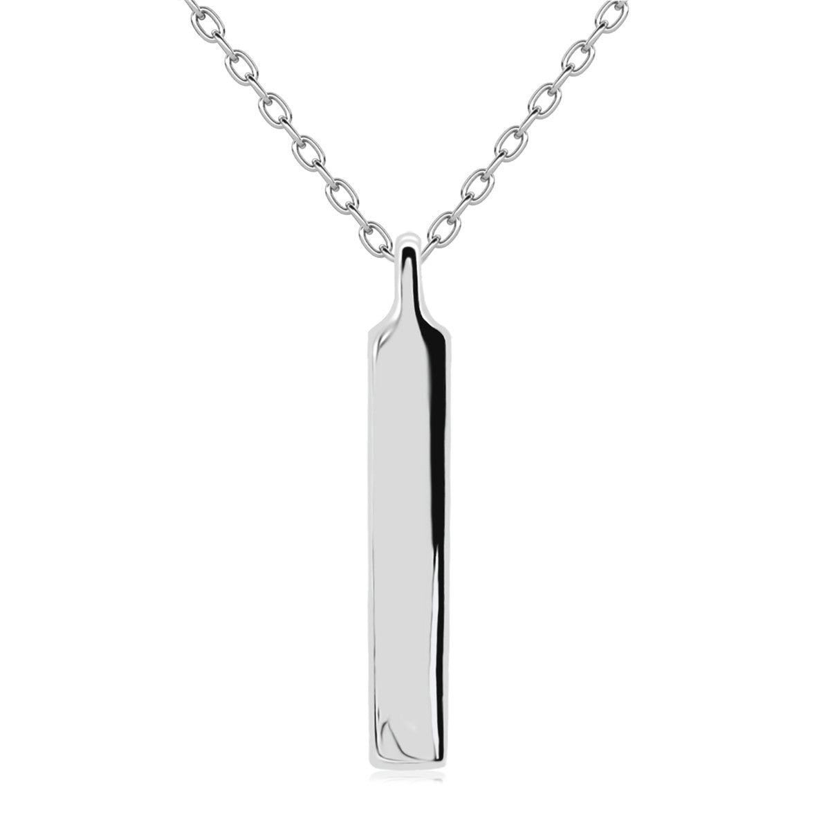 Tessa 18k White Gold Plated Bar Necklace with Swarovski Crystals