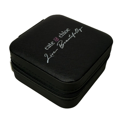 Jewelry Travel Case, Black Mini Jewelry Box Organizer for Women