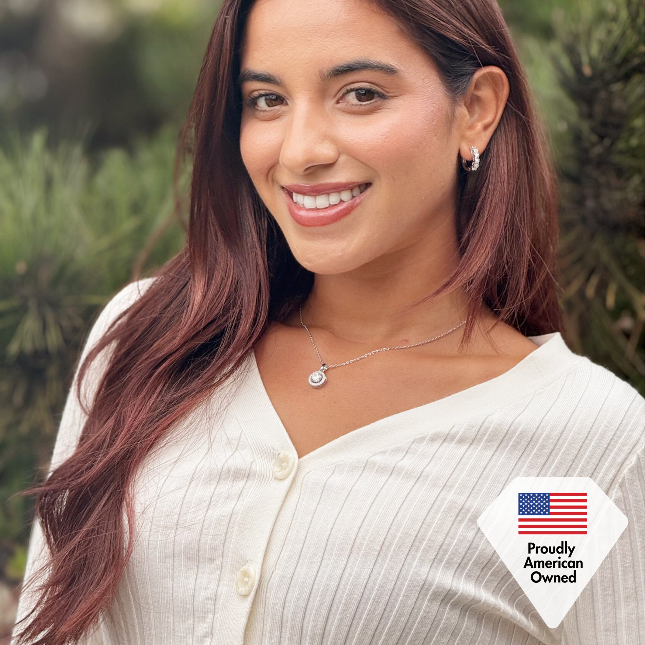 Blake, Ivy, Alessandra White Gold Plated Pendant Necklace for Women (Set of 3)