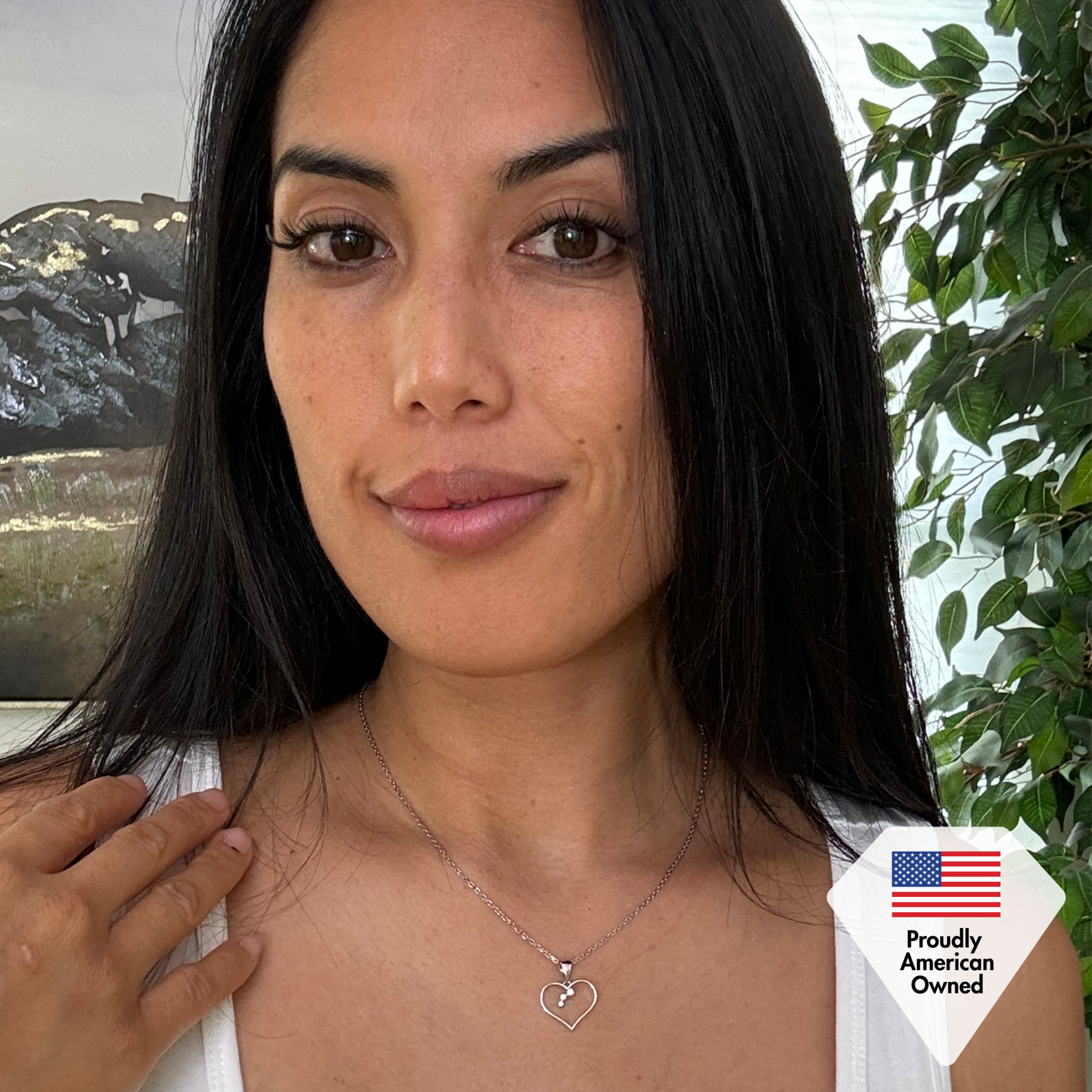 Valentina 18k White Gold Plated Silver Heart Necklace with Swarovski Crystals