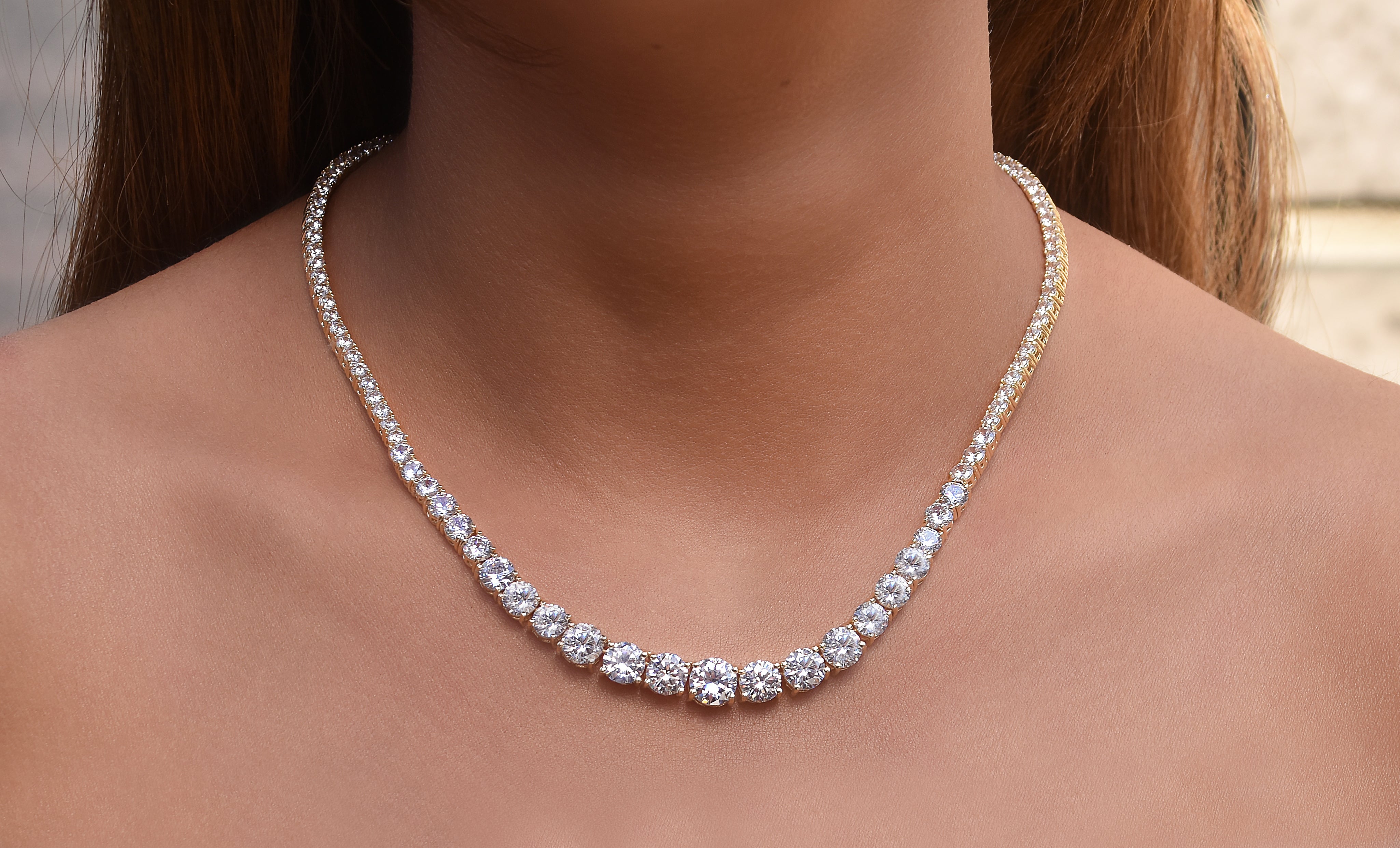 Whitney 18k White Gold Plated Necklace with Crystals