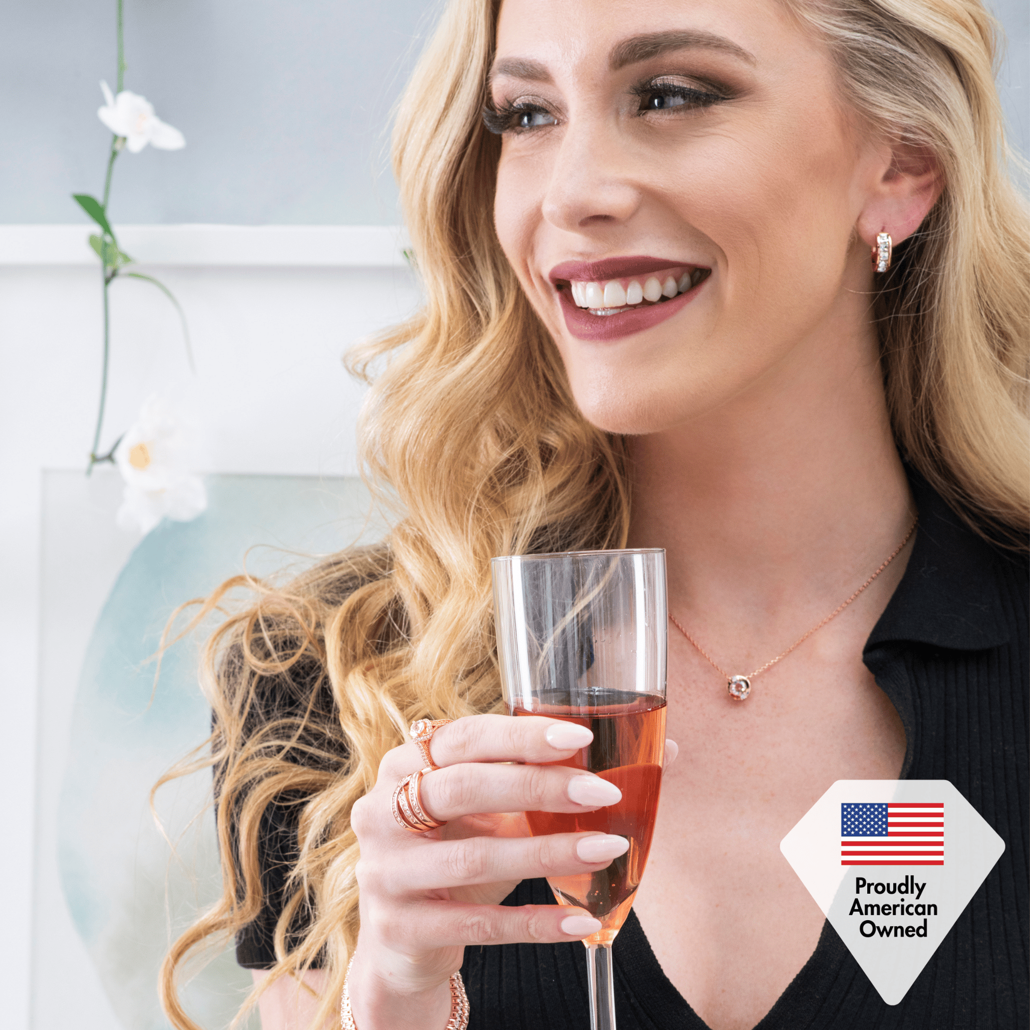 Zara 18k White Gold Plated Stud Earrings and Necklace Set with Swarovski Crystals