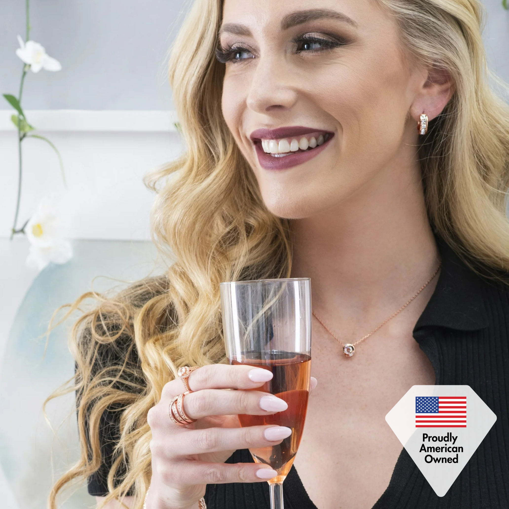 Zara 18k White Gold Plated Pendant Necklace with Round Cut Swarovski Crystals