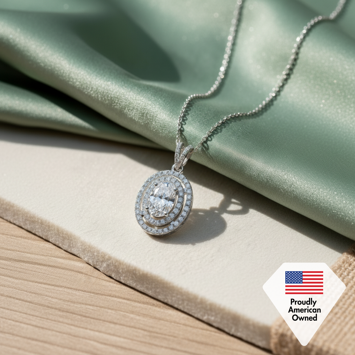 Cate & Chloe Jewelry | Zelda 18k White Gold Plated Pendant Necklace