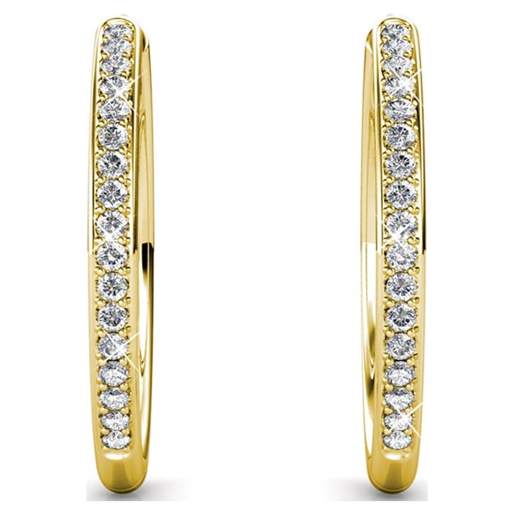 Pack of 3 - Bianca 18k Gold Plated 25mm Hoop Earrings with Swarovski Crystals