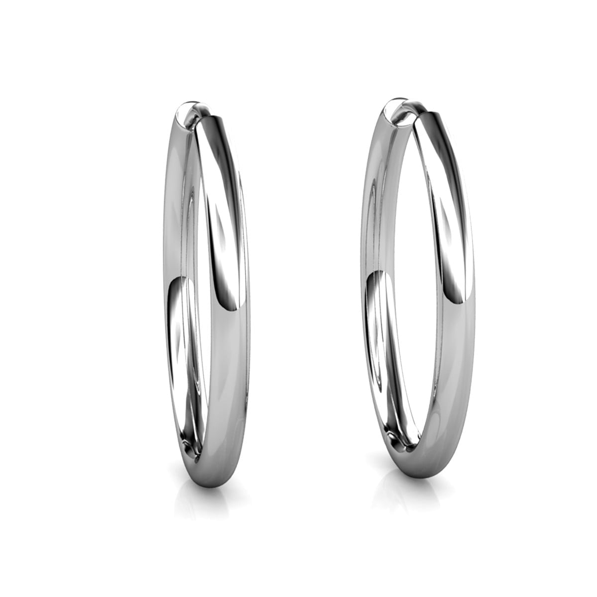 Leslie 18k White Gold Plated Hoop Earrings with Swarovski Crystals