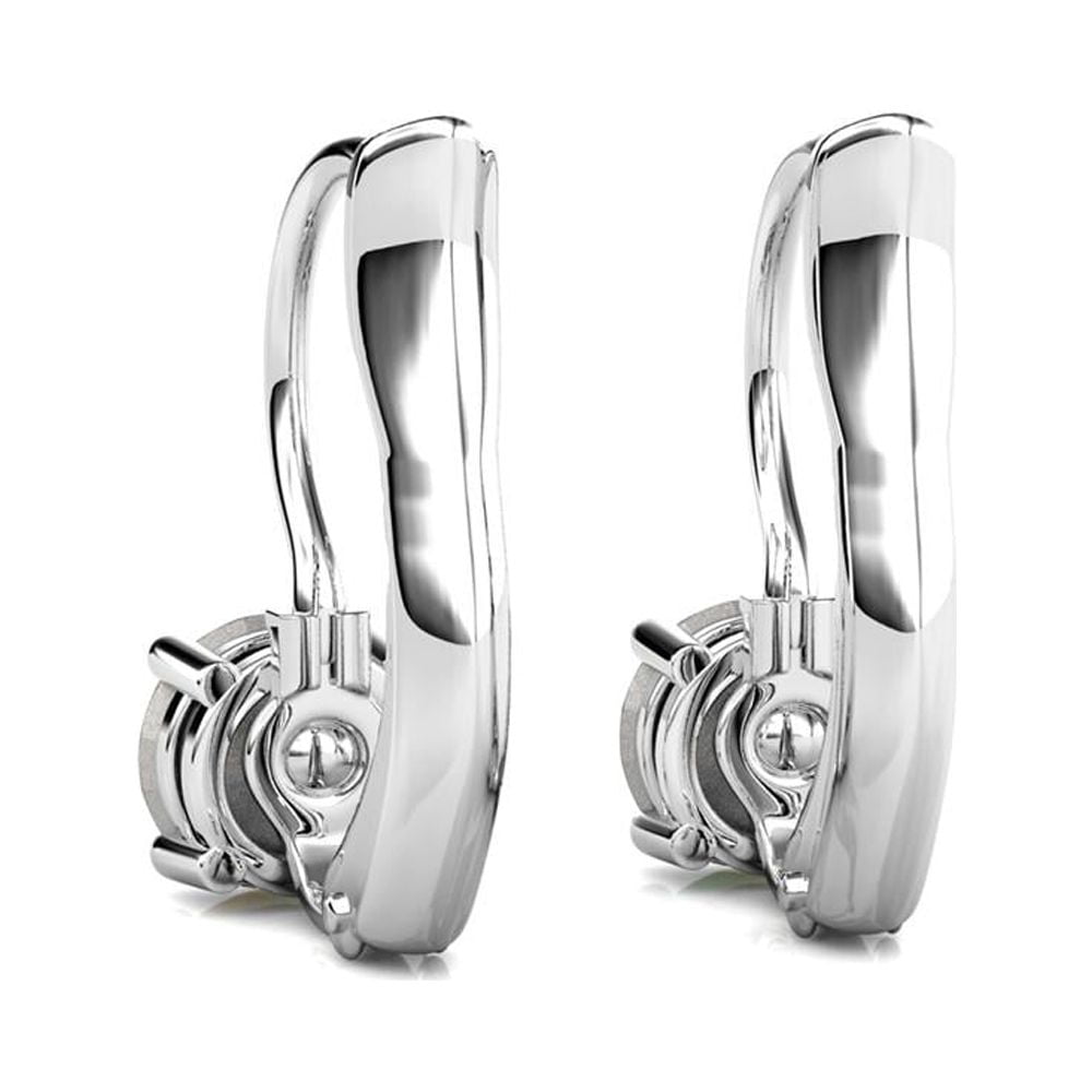 Lyric 18k White Gold Plated Drop Earrings with Swarovski Crystals