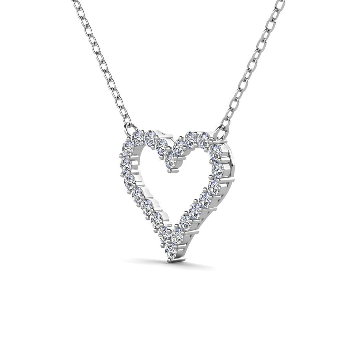 Bristol 18k White Gold Plated Heart Necklace with Swarovski Crystals & Heartfelt Message for Daughter