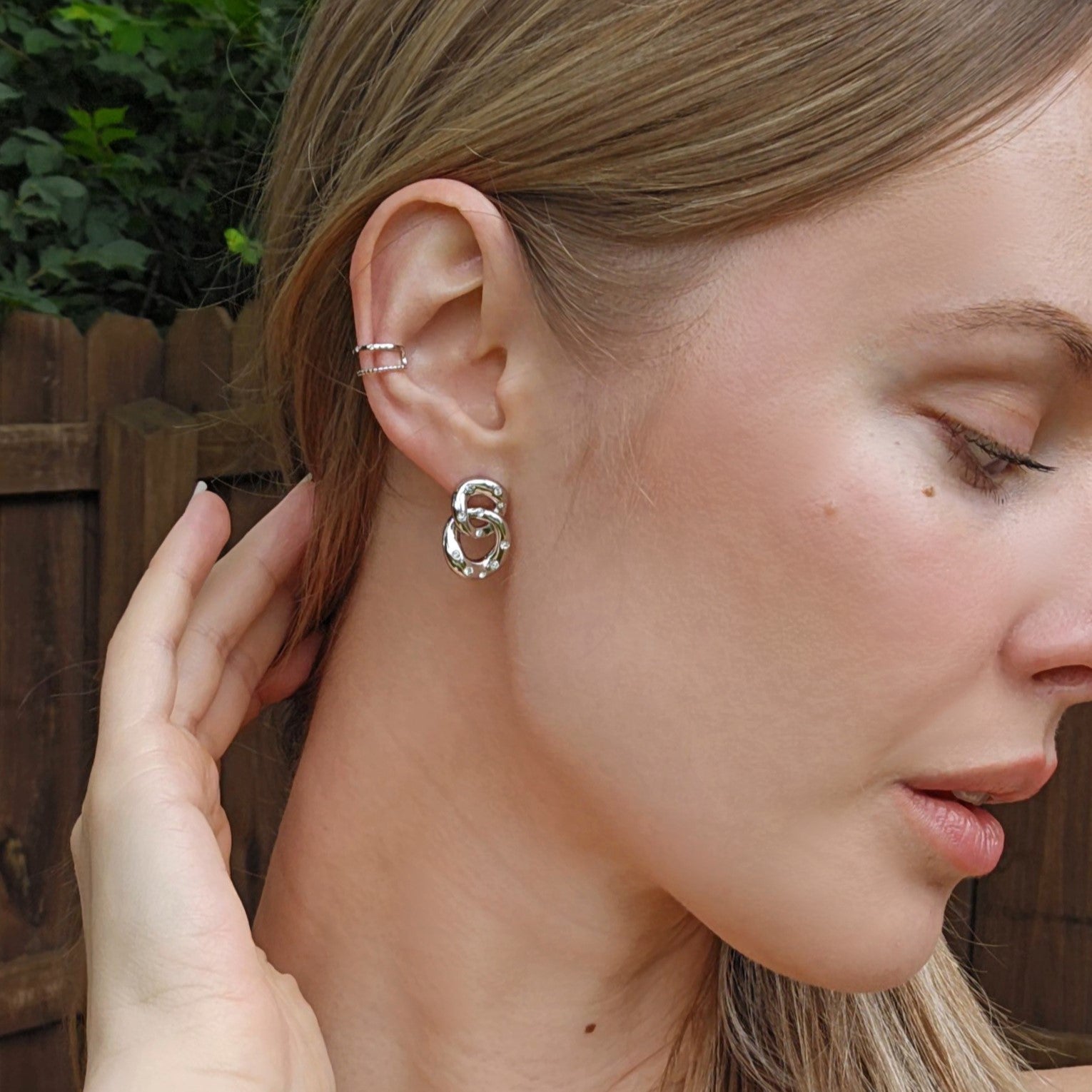 Cheyanne, Vivienne, Sasha 18k White Gold Plated Earring Stacking Set