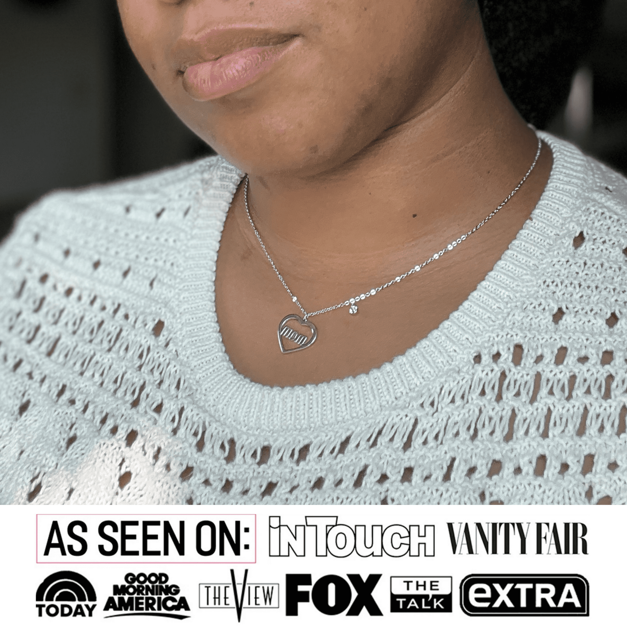 Melody 18k White Gold Plated Necklace with Swarovski Crystals & Heartfelt Message for Mom