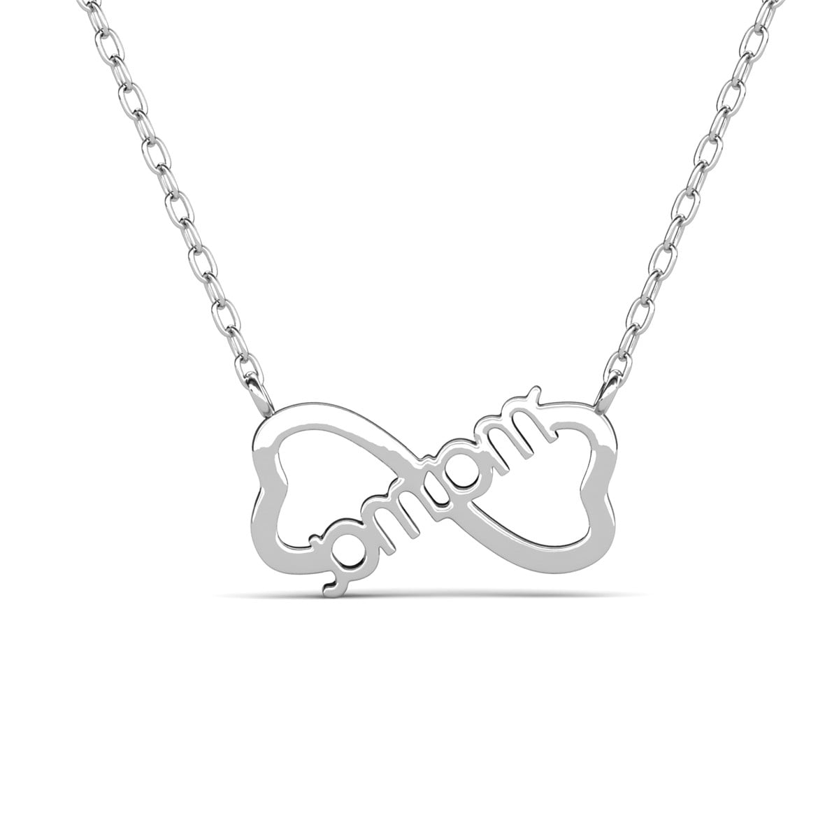 Lisa 18k White Gold Plated Infinity Necklace with Swarovski Crystals & Heartfelt Message for Mom