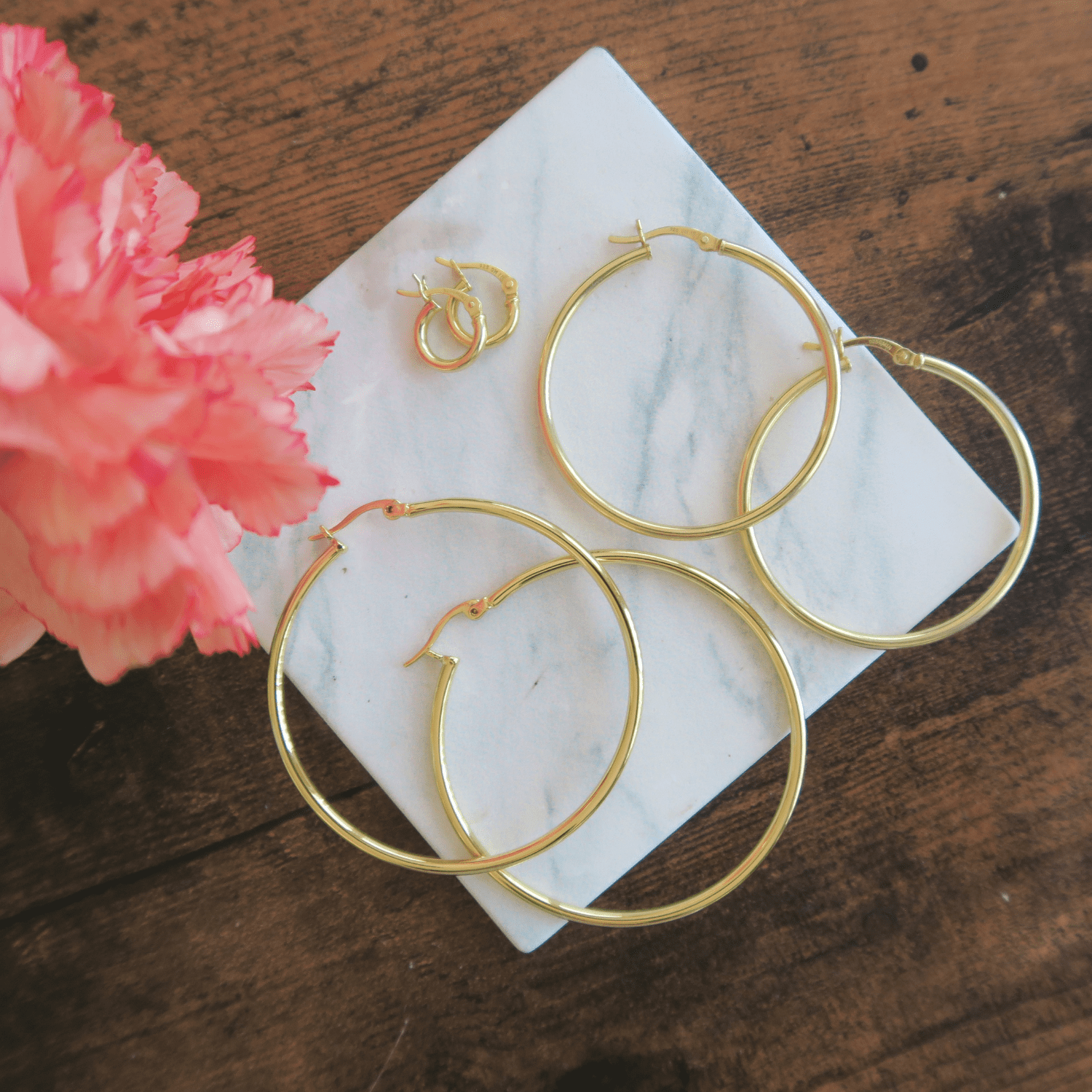 Pack of 3 - Monica 18k White Gold Plated 10/40/50mm Hoop Earrings