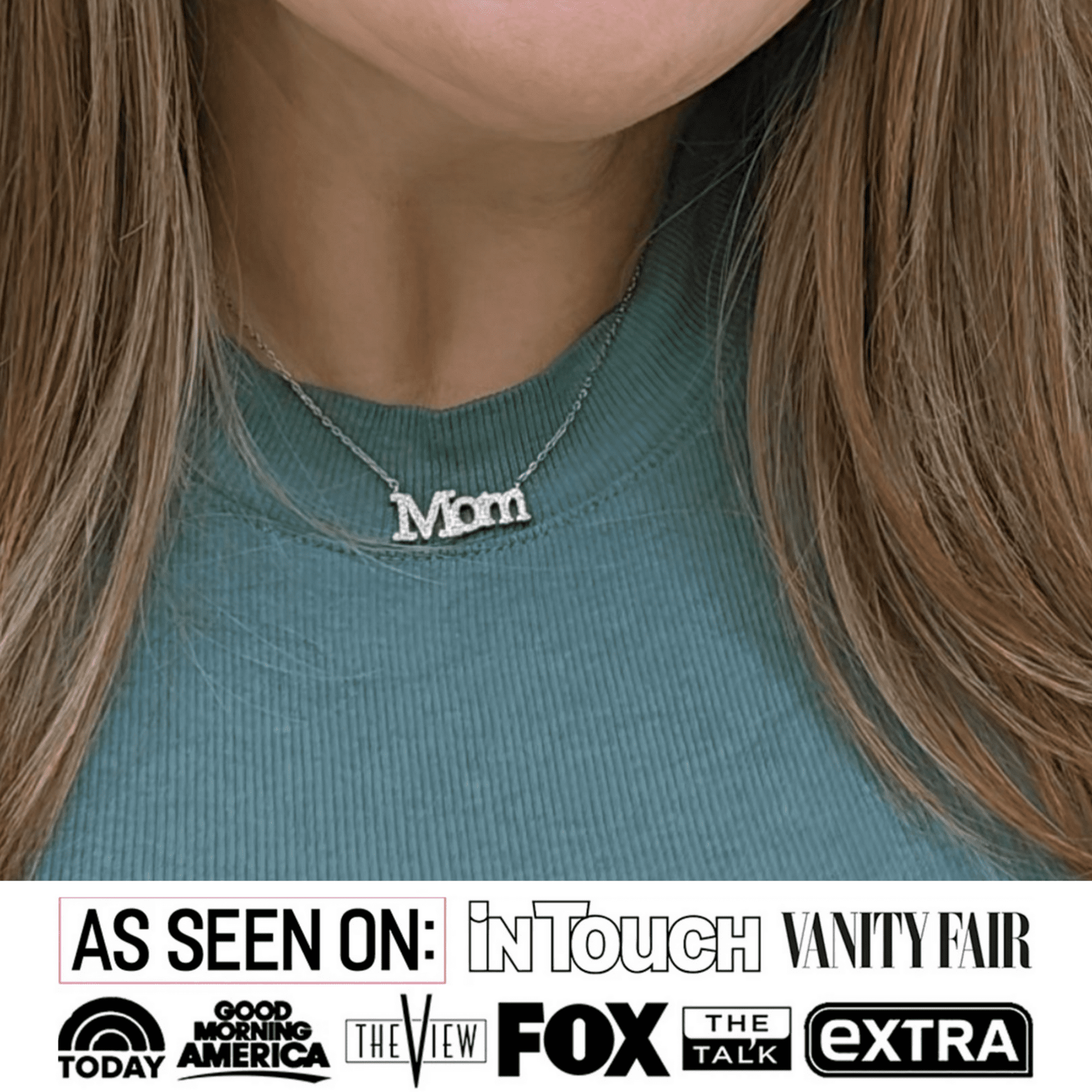 Carrie 18k White Gold Plated Necklace with Swarovski Crystals & Heartfelt Message for Mom