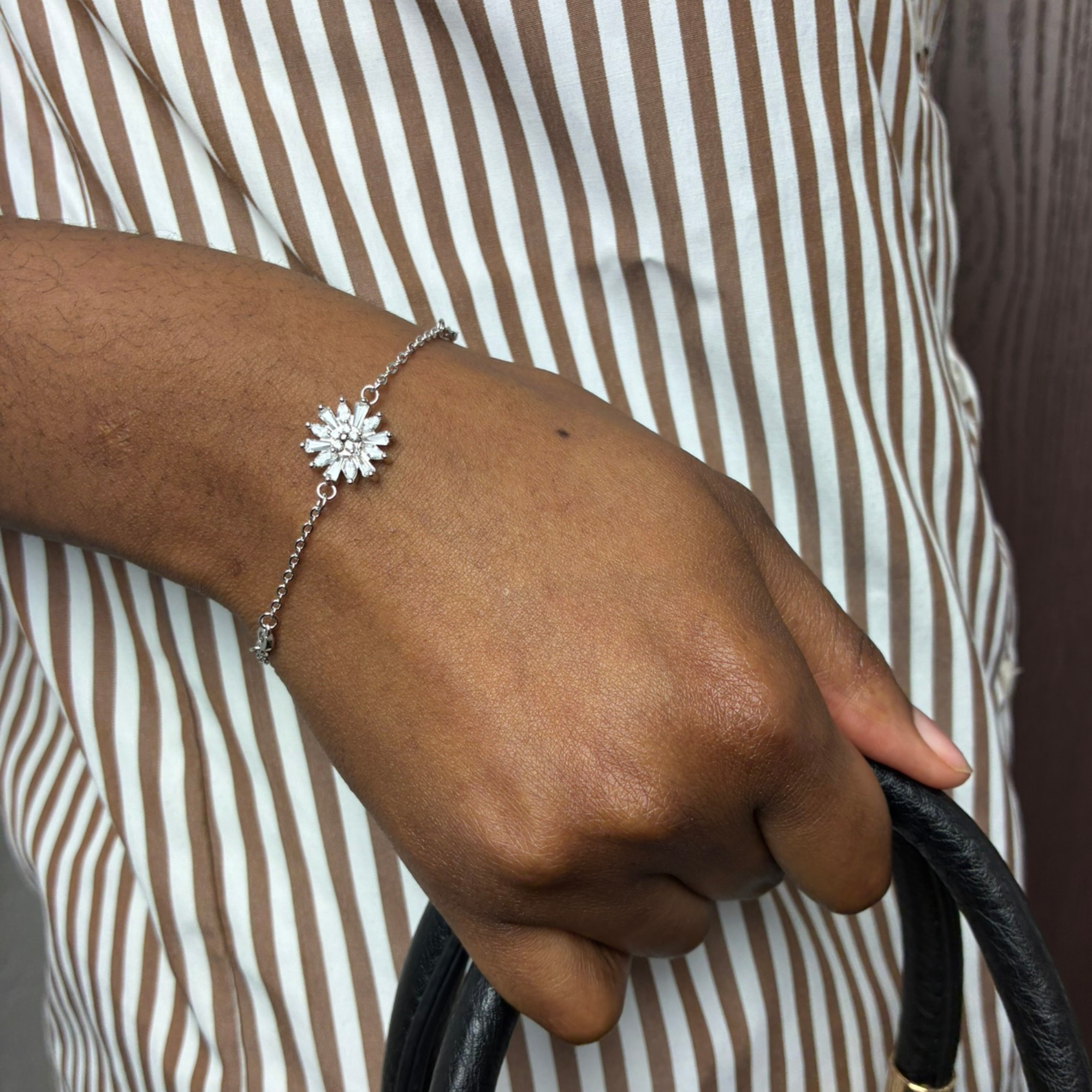 Astara 18k White Gold Plated Bracelet with Simulated Diamond Crystals — Fab Fav