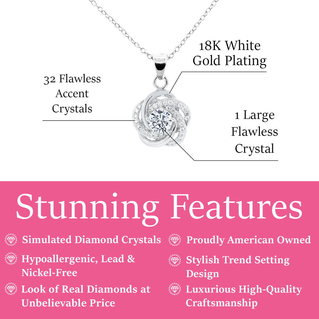 Cate & Chloe Jewelry | Stella 18k White Gold Plated Crystal Necklace