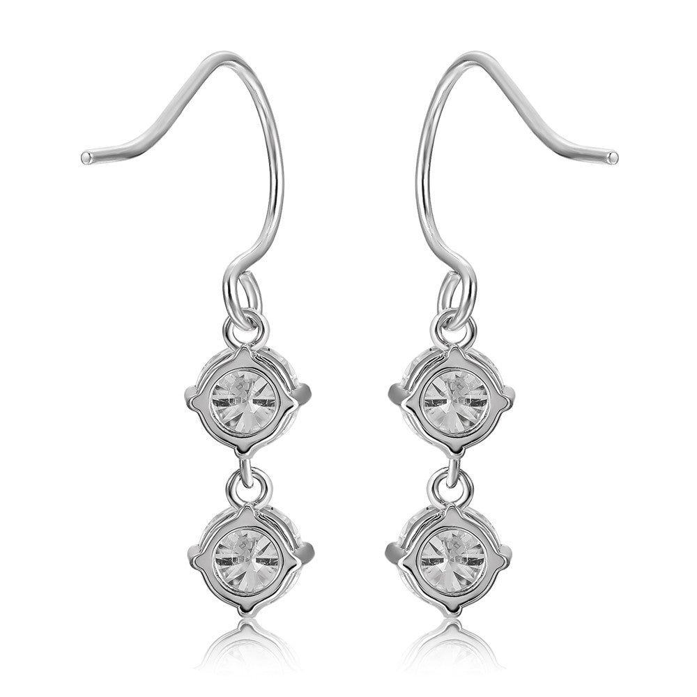 dames hart 925 zilver dangle & drop oorbellen dames met kristal dames hart 925 zilver dangle & drop oorbellen dames met kristal