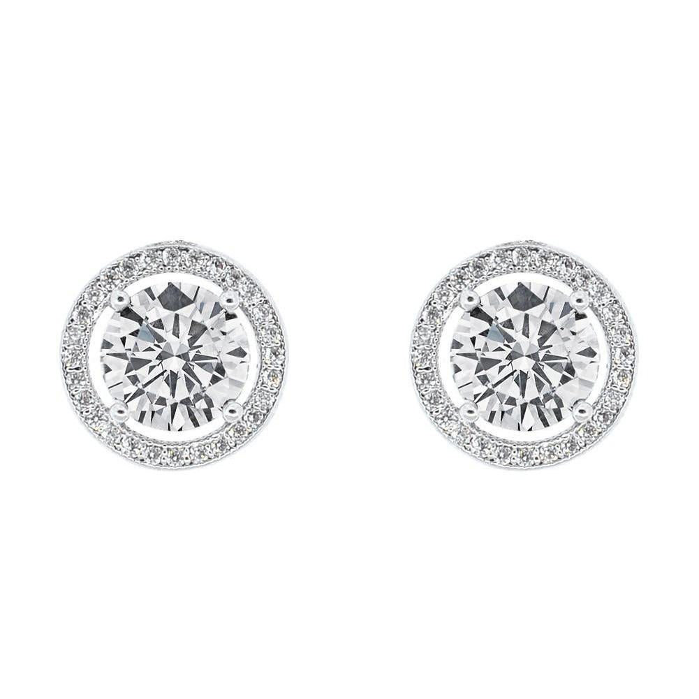 Kat & Chlo 14K White Gold Dazzling Diamond Huggie Drop Earrings