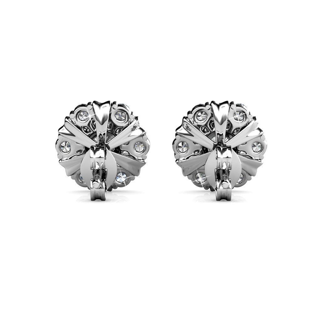 Millie 18K White Gold Stud Earrings with Simulated Diamond Crystals