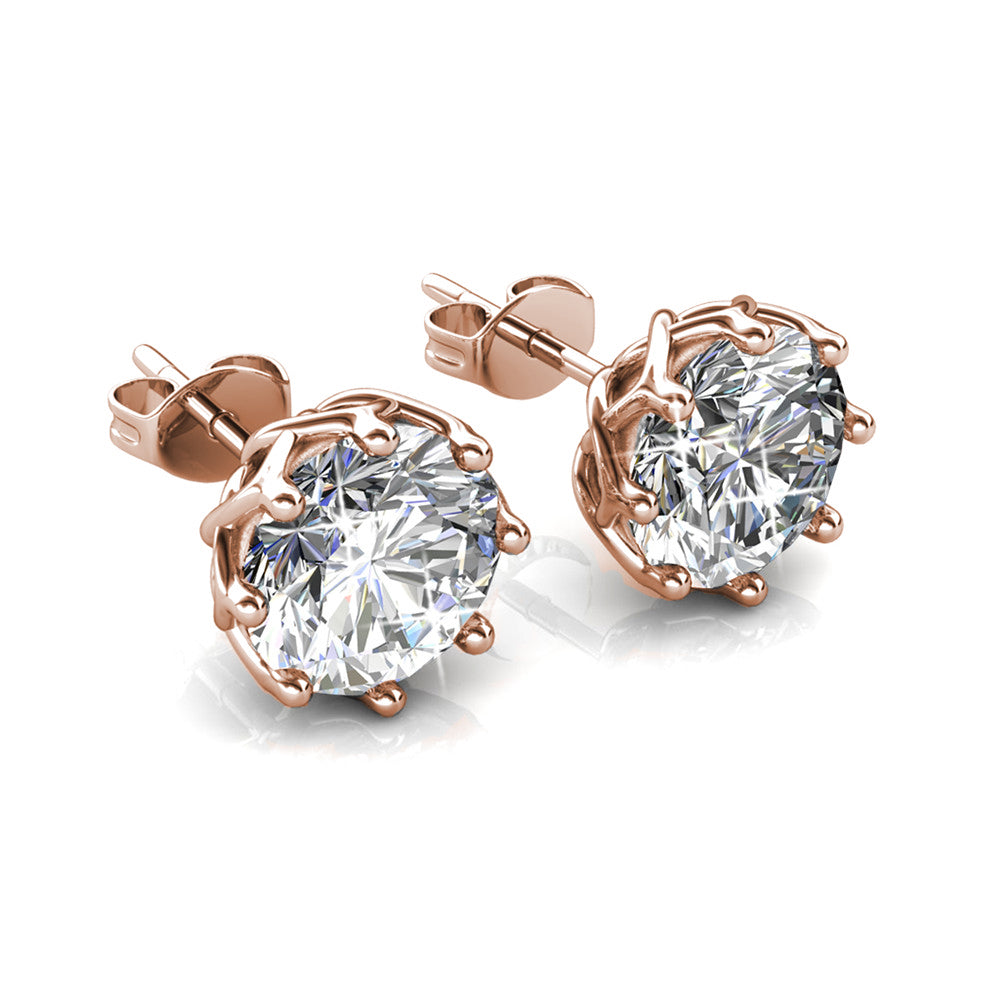 Eden 18k White Gold Plated Crystal Stud Earrings for Women