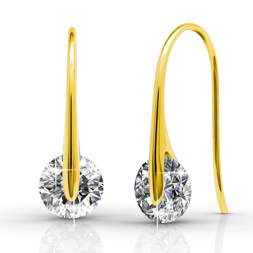 McKayla 18k White Gold Plated Drop Crystal Earrings for Women