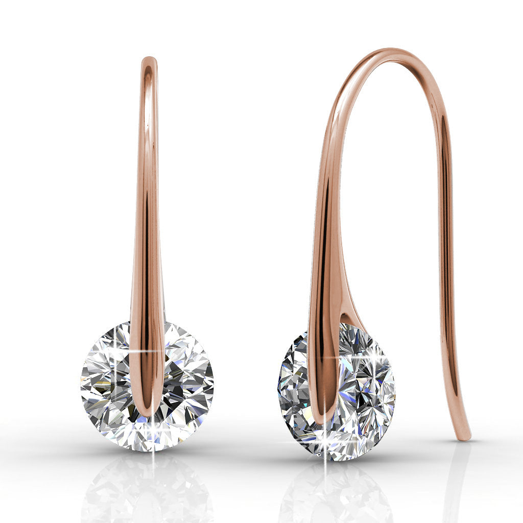 McKayla 18k White Gold Plated Drop Crystal Earrings for Women