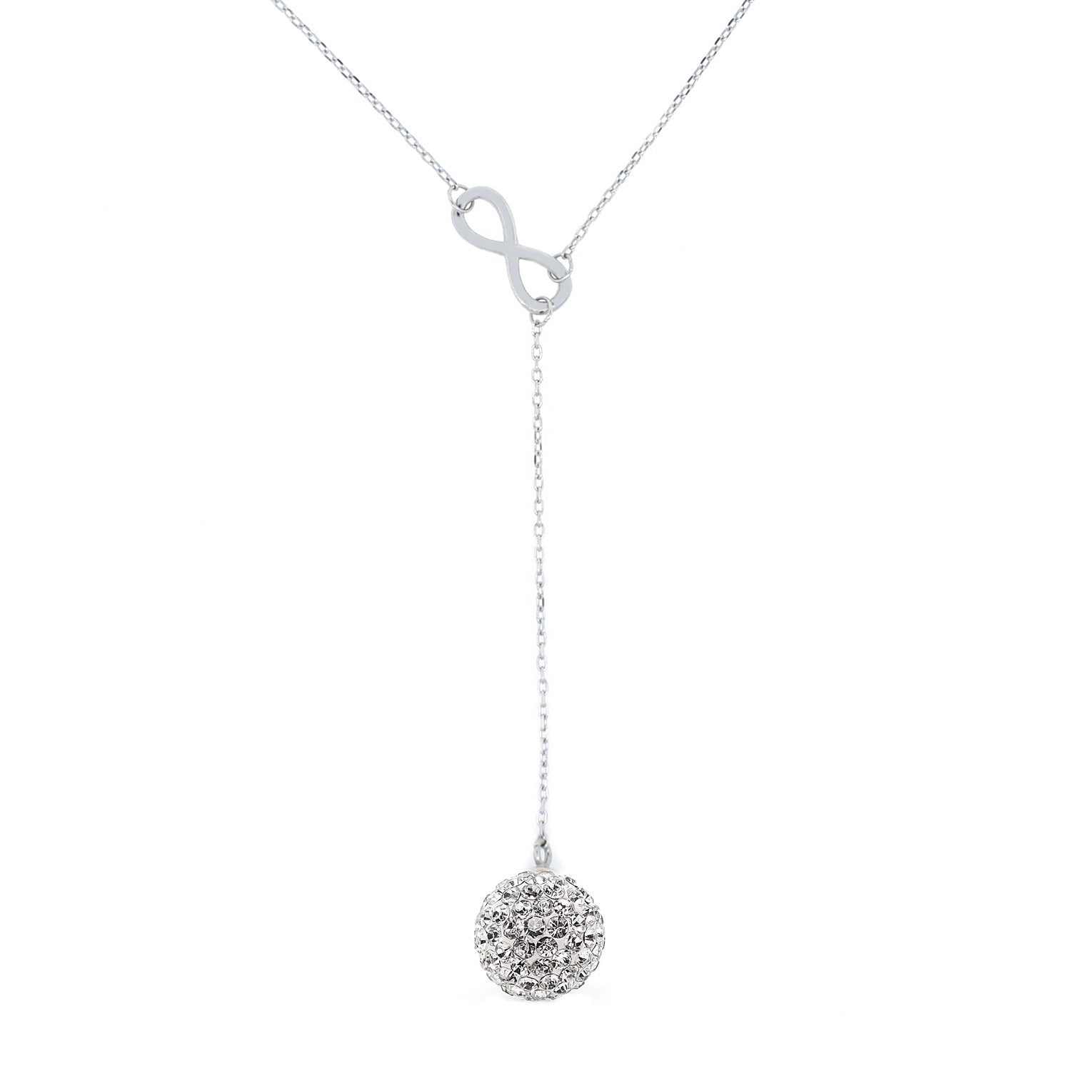 Sadie Crystal Infinity Silver Necklace - Cate & Chloe
 - 1
