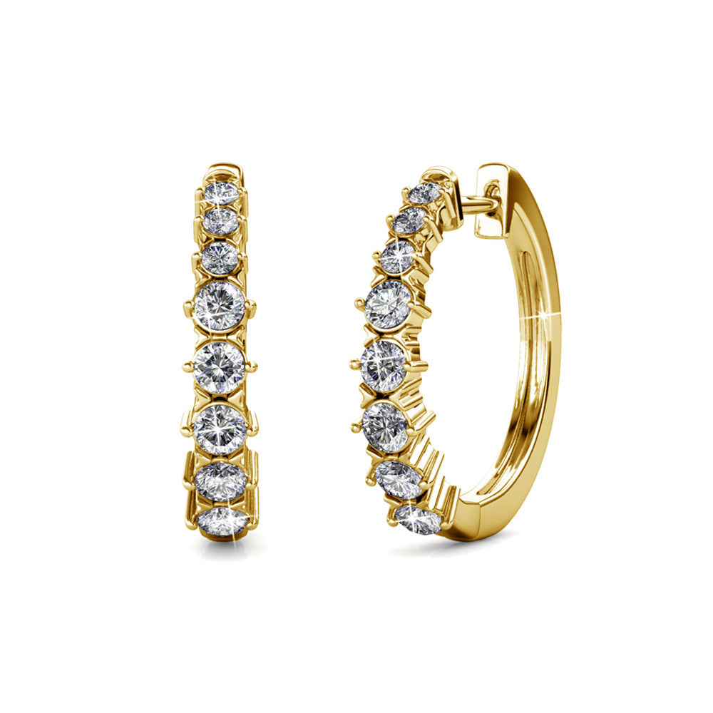 Gold Graduated Crystal Stud Earrings - 9 Pack | Claire's