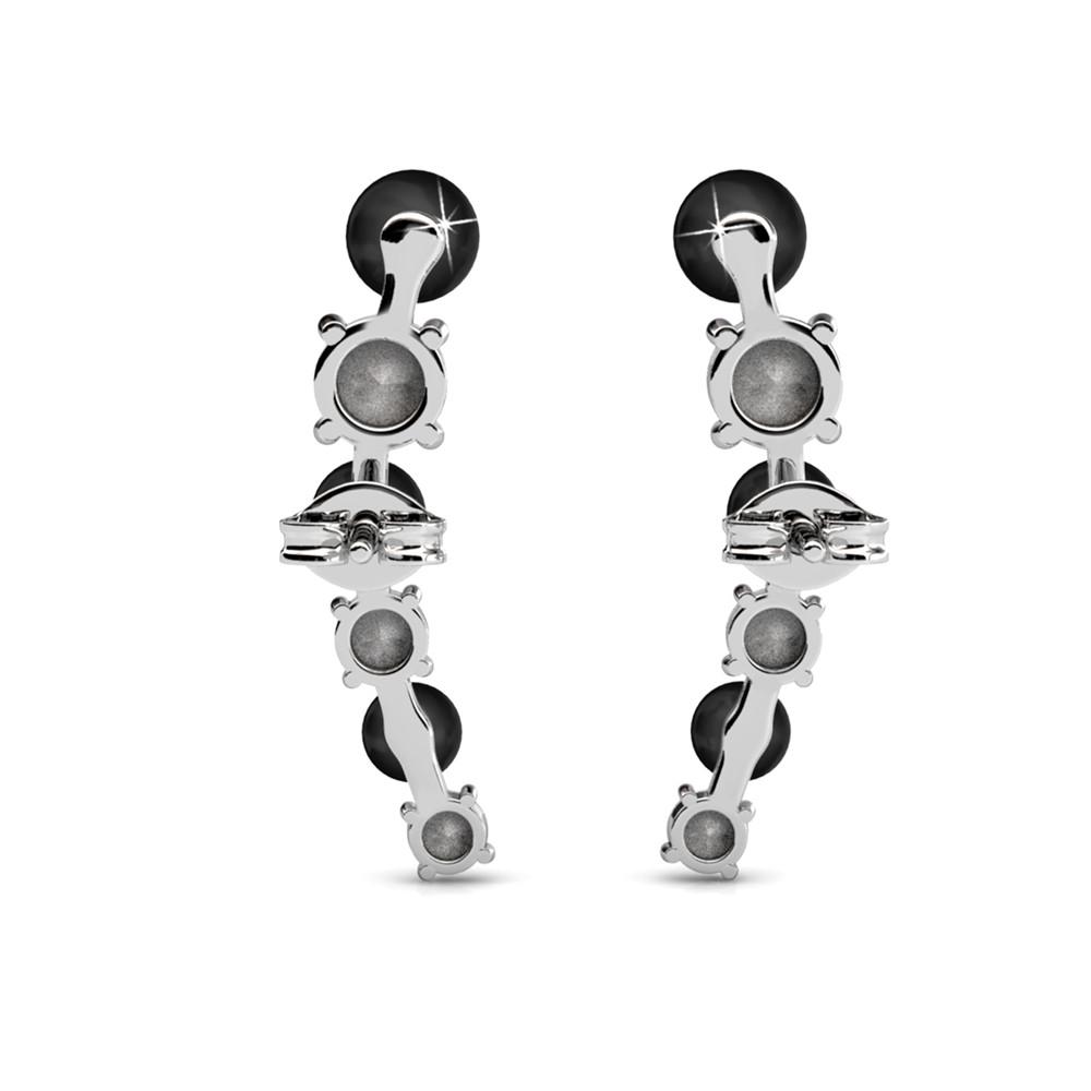 Juniper 18k White Gold Wrap Earrings with White Beads and Crystals