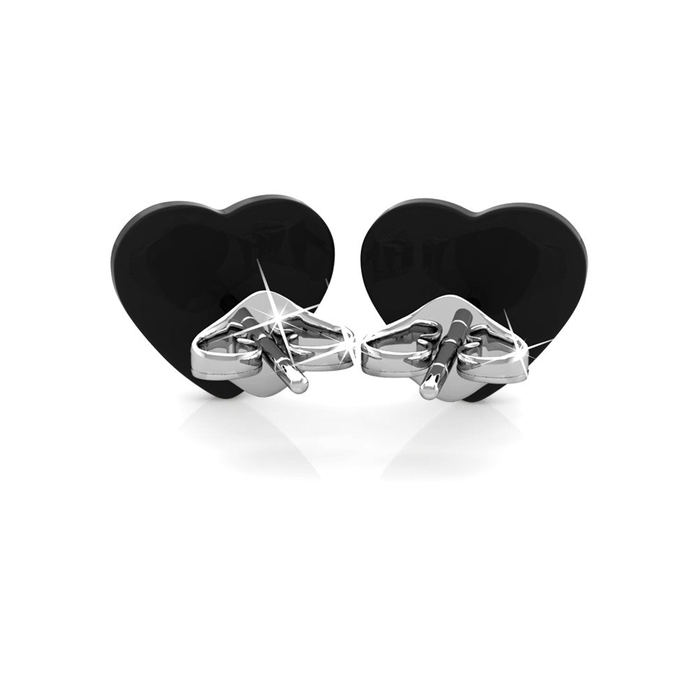 Rory 18k White Gold Plated Heart Halo Stud Earrings with Crystals