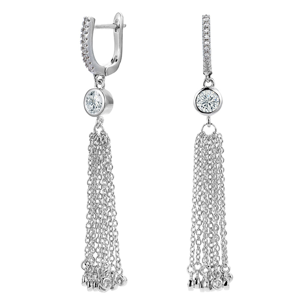 Jackie 18k White Gold Plated CZ Drop Earrings