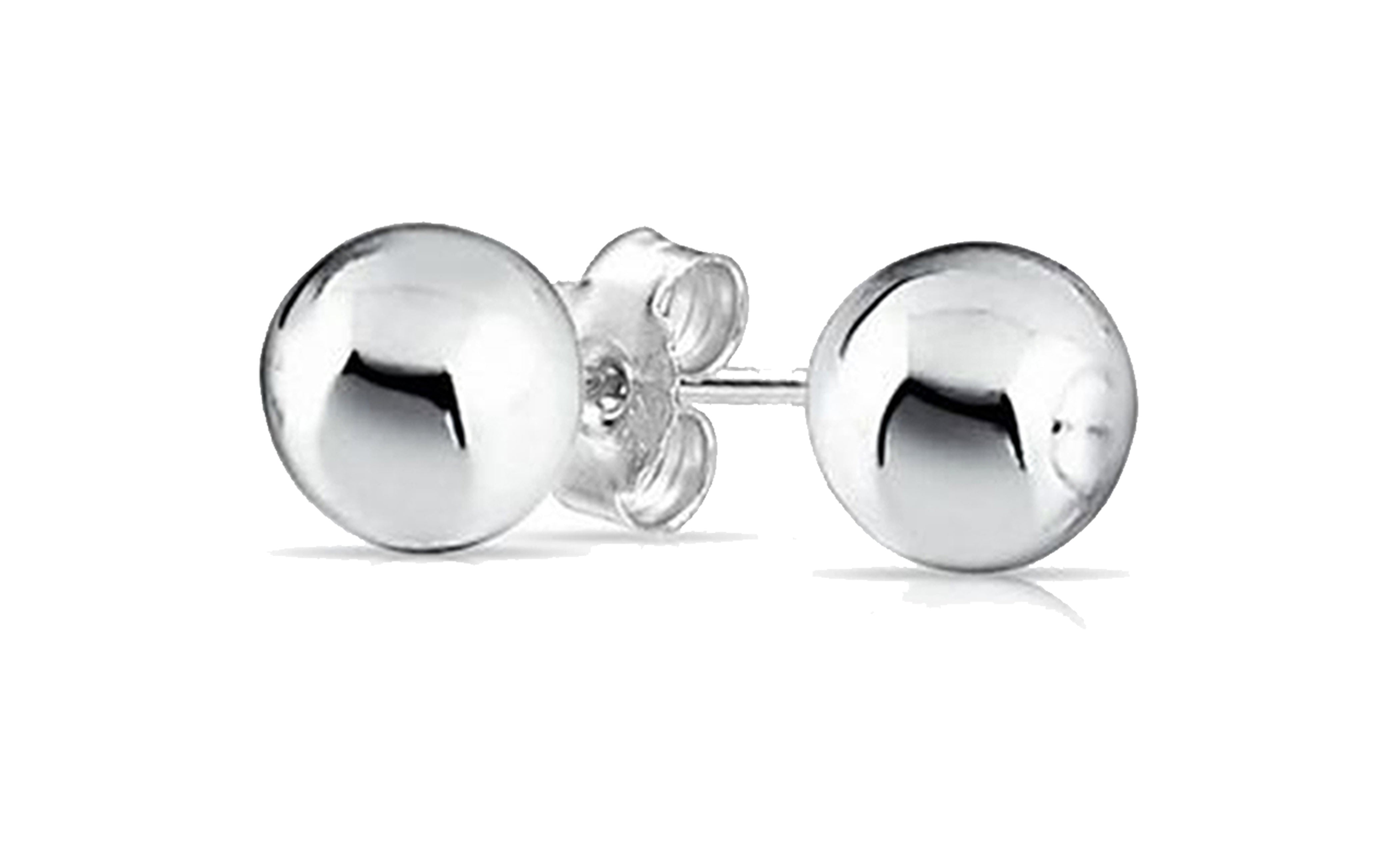 Harper Sterling Silver Stud Earrings Round Polished Ball