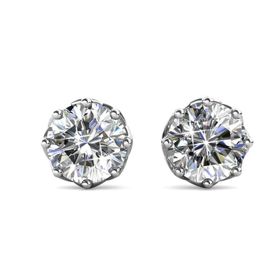 Eden 18k White Gold Plated Crystal Stud Earrings with Swarovski Crystal