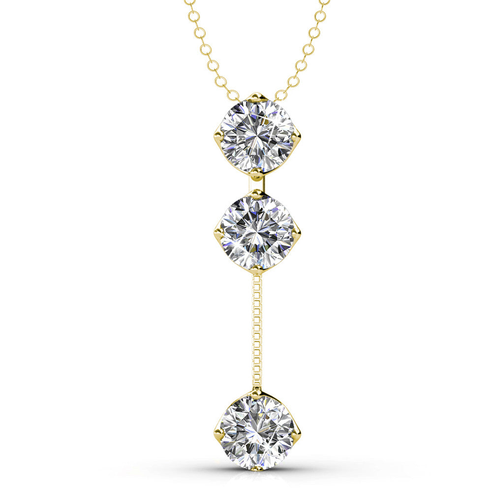 Sloane “Hero” 18k White Gold Plated Swarovski Drop Necklace