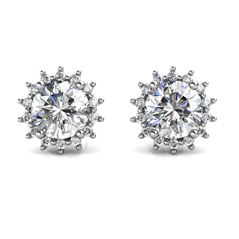 Moissanite by Cate & Chloe Starla Sterling Silver Stud Earrings with Moissanite Crystals