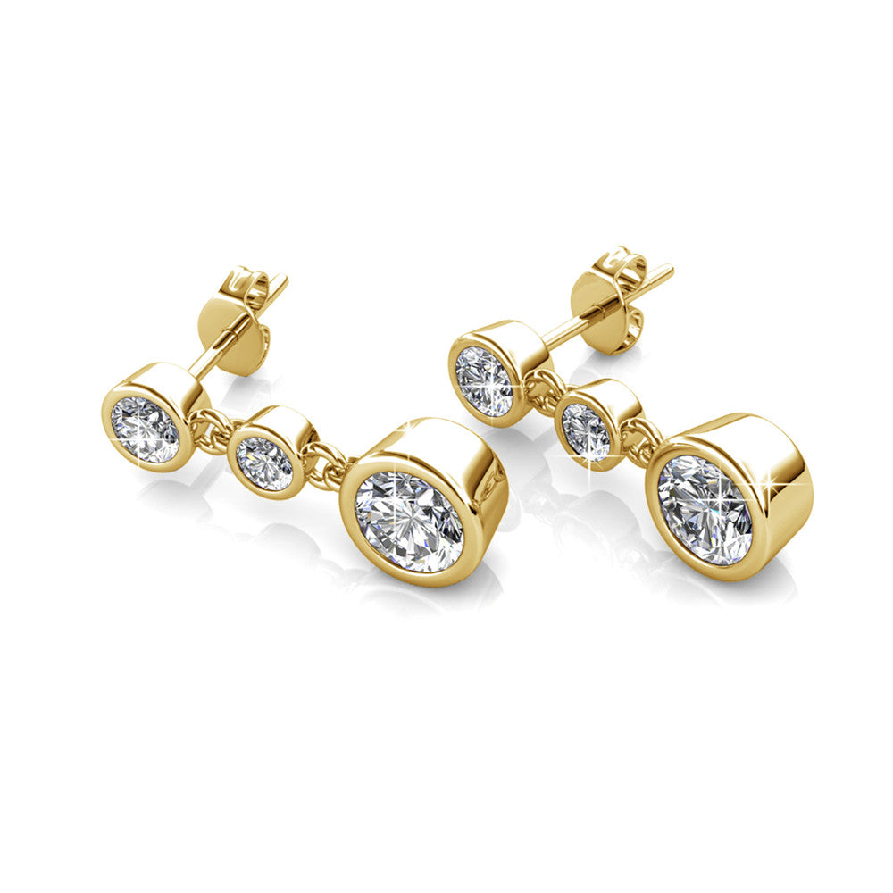 Bailey 18k White Gold Plated Crystal Drop Dangle Stud Earrings